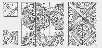 Encaustic tiles, from Rushen Abbey