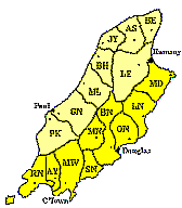 map showing parish boundaries