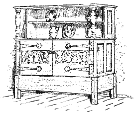 SIDEBOARD IN PLAIN OAK DESIGNED BY M.H.. BAILLIE SCOTT. 
