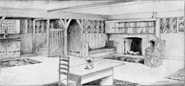The Hall in a Country Cottage - M.H. Baillie Scott