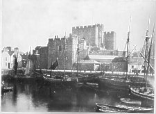 Castle Rushen and harbour, c.1895